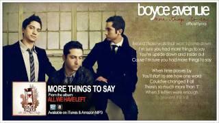 Watch Boyce Avenue More Things To Say video