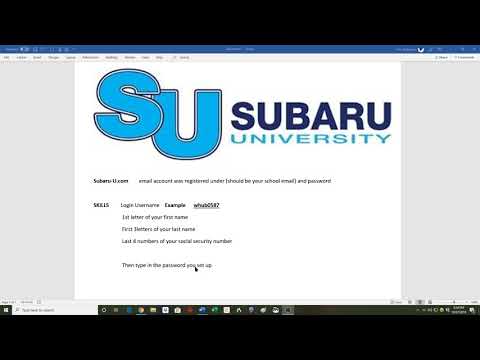 Subaru university login procedure