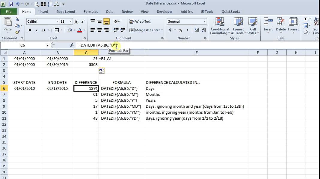 Calculating the Difference Between Two Dates in Excel - IQ ...