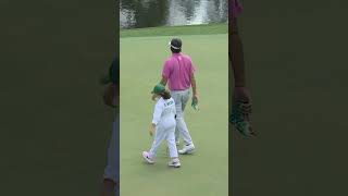 Watson family putts are falling on the Par 3 course. #themasters