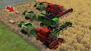 Making bales with Mini , Midium & Mega Harvester in Fs14 | Fs14 Multiplayer | Timelapse | screenshot 2