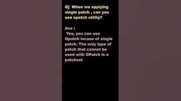 #shorts While applying single patch , can we use opatch utility ? |interview questoins.