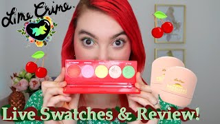 Lime Crime Sunkissed Glimmering Skin Sticks + Wet Cherry Palette LIVE SWATCHES &amp; Review 🍒