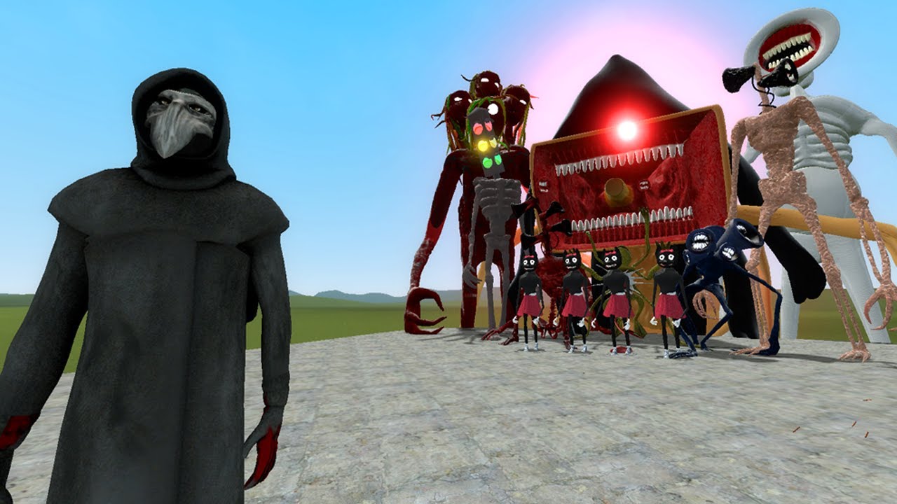 SCP - 049 vs Team Trevor Henderson - Garry's Mod Sandbox!!!!! - YouTube