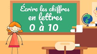 Écrire les chiffres en lettres de 0 à 10