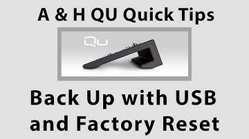 Allen & Heath QU Series: Back Up Scenes via USB and Factory Reset