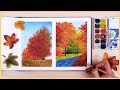 How to Paint a Fall Scenery with Watercolors for Beginners | Art Journal Thursday Ep. 18