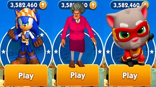 Sonic Dash vs Talking Tom vs Scary Teacher Runner -Pirate vs All Bosses Zazz Eggman All 52 Character