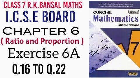 Exercise 6A Q.16 to Q.22 Class 7 ICSE Maths