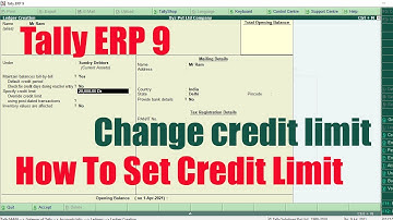 Tally ERP9 - Set Credit Limit for Customers | Change Credit Limit | Alteration | class 14