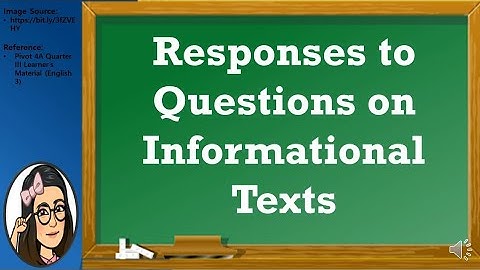 English 3 (Responses to Questions on Informational Texts)