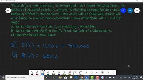 11 1 3 Solving Systems of Equations Break even point