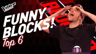 HILARIOUS BLOCK MOMENTS in The Voice! | TOP 6