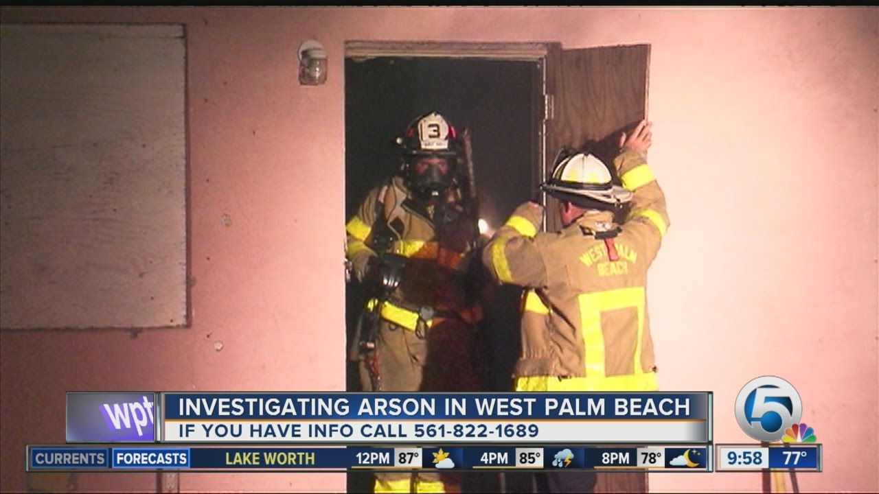 Arson investigated in West Palm Beach - YouTube