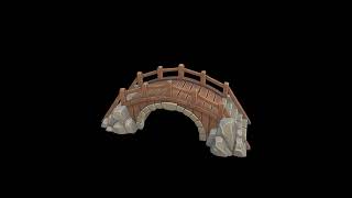 Stylized Stone-Timber High-Arch Bridge - Prop 3D Model | Game Asset Showcase