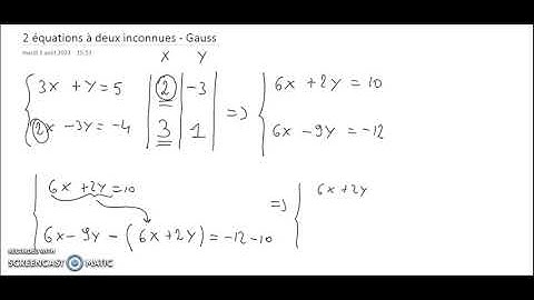 Méthode de Gauss - Résoudre un système de  2 équations à 2 inconnues
