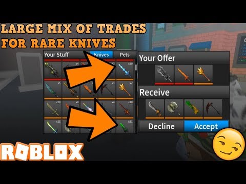 Trying To Trade For An Ultraviolet Other Christmas Knives Roblox Assassin Successful Trade Youtube - roblox assassin 1000 degree knife value