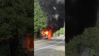 RV Fire - fully engulfed diesel pusher