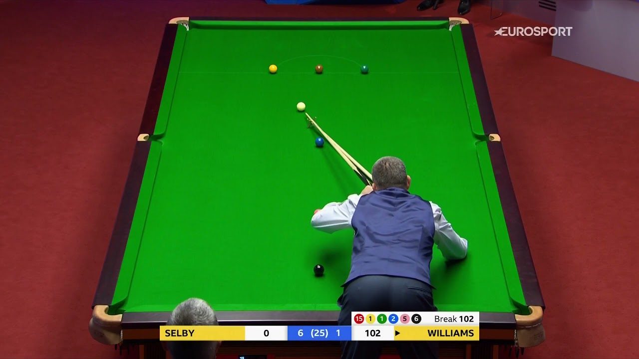 Mark Williams tries to clear the colours using his REST! 2021 World Snooker Championship