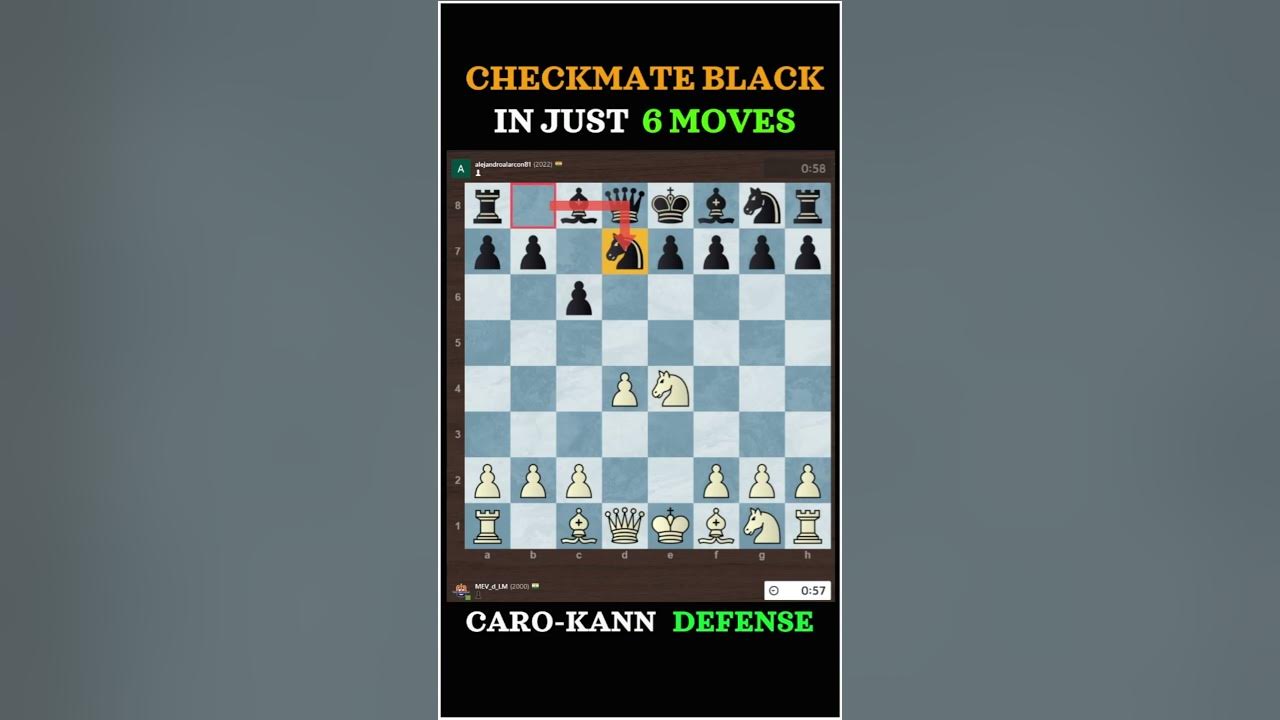 Caro-Kann Trap  Smothered Mate In 6 Moves! 