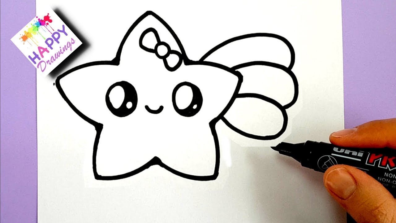 HOW TO DRAW A CUTE SHOOTING STAR EASY STEP BY STEP - YouTube