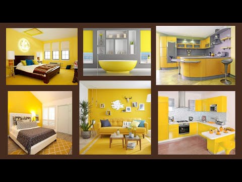 Video: Yellow color in the interior and and combination with other colors