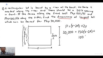 Differential Calculus-MAXIMA/MINIMA problems(Rectangles) in Engineering-Josh Soliman(Engr.Mike Samia
