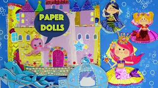 Paper Dolls Dress Up   Mermaids Costumes Paper Crafts Dresses Handmade Quiet Book