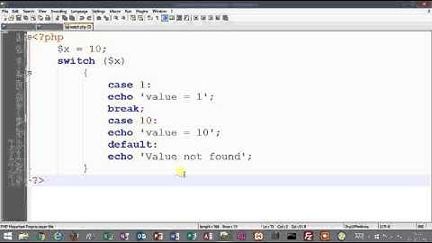 Tutorial 6 - PHP - Switch Statement