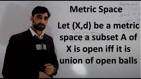 Let X,d be a metric space a subset A of X is open iff it is union of  open balls | Metric Space | 16