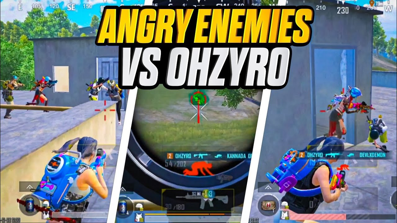 ANGRY Enemies Vs Ohzyro 😈 1v4 Clutch‼️