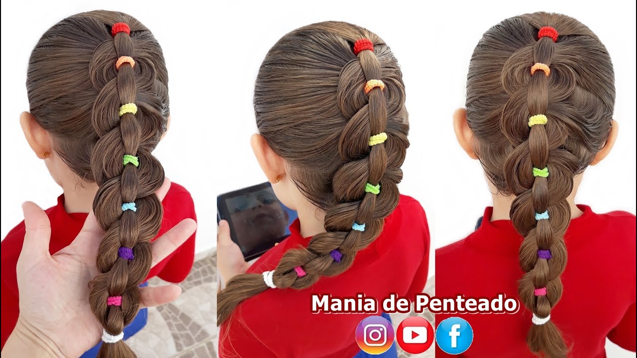 Penteado Infantil com Trança Arco Íris | Rainbow Braid Hairstyle for  Girls🌈 | Goiânia Fashion