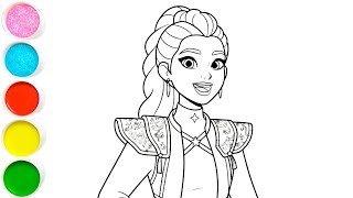 Cute Rumi Kpop demon hunter character drawing painting and colouring books for kids and toddlers 