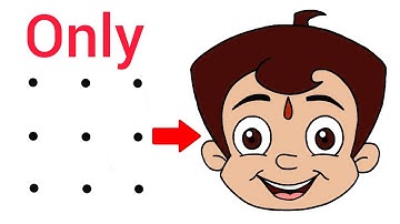 How to draw chota bheem | chhota bheem drawing | Dots से छोटा भीम का ड्राइंग बनाना सीखें