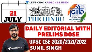 21st July - Daily Current Affairs | The Hindu Summary & PIB - Pre Mains (UPSC CSE/IAS 2020)