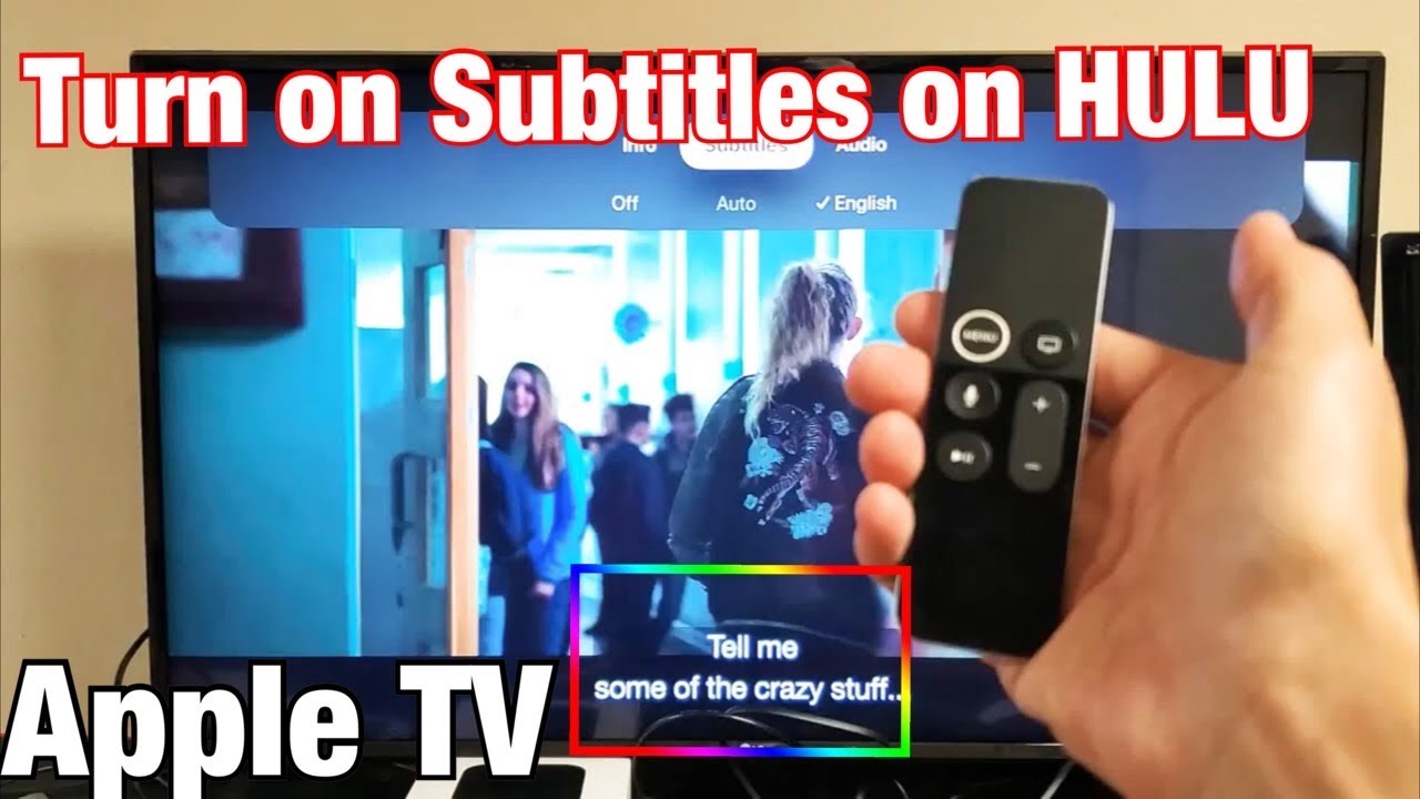 Strædet thong lineal bemærkning Apple TV 4K: How to Turn Subtitles (CC or Caption) on HULU App - YouTube