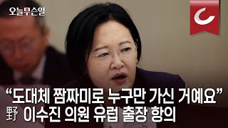 [오늘무슨일] 野이수진, 같은당 위원장에 “유럽 출장, 왜 짬짜미로 갔나” 항의