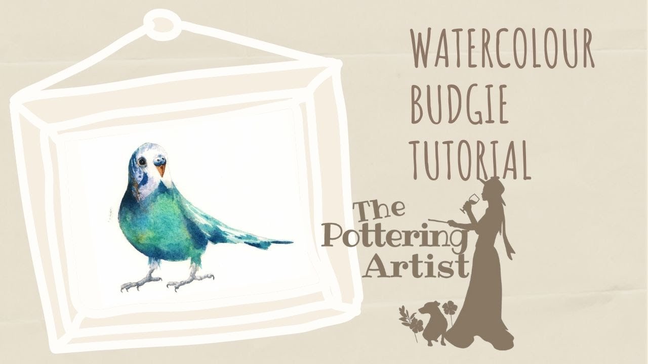 Watercolor BUDGIE Tutorial - step by step for beginners