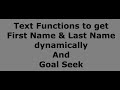 Excel Text Functions Goal Seek