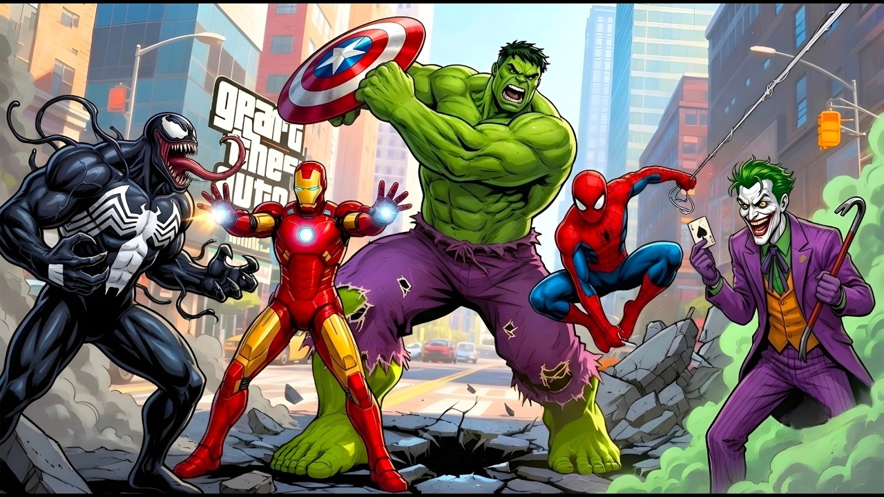 GTA V Epic New Stunt Race For Car Racing Challenge by Trevor and Shark spider-man Part 2 Bankubhaiya