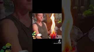 Happy birthday singing spinning candle gone wrong