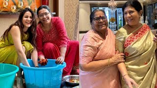 ఆవకాయ పెడుతున్న లావణ్య త్రిపాఠి.. Lavanya Tripathi cooking along with her Mother-in-law