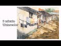 [ 3 minute Watercolor ] Landscape Watercolor - A Sunny Alley.  NAMIL ART