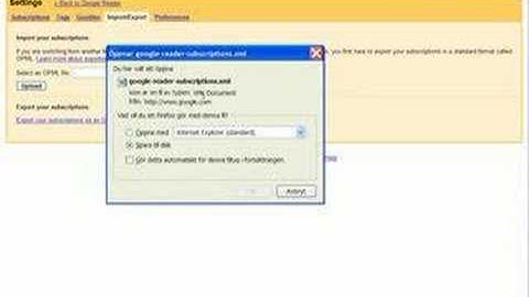 Google Reader OPML Export