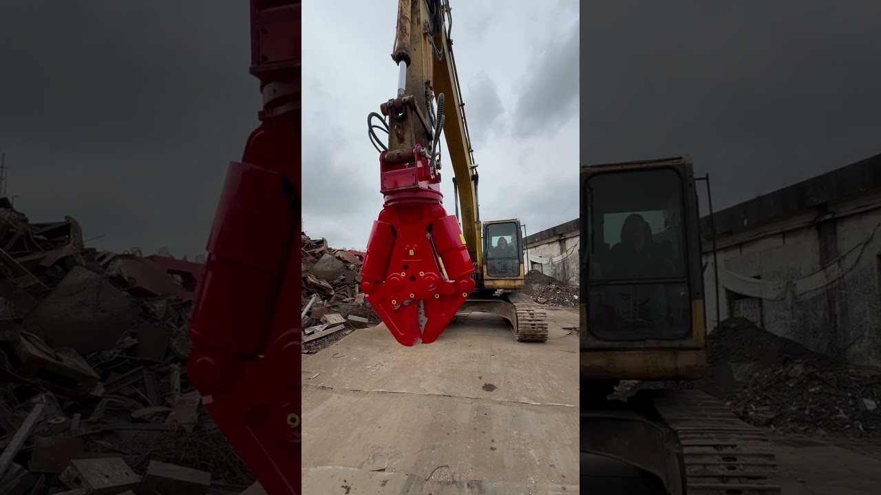 This pair of scissors is suitable for scrap metal recycling station. 