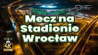 DronLacja z Meczu Śląsk Wrocław - Raków Częstochowa na Stadionie Tarczyński Arena Wrocław