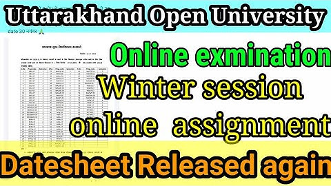 UOU online assignment 2021| शीतकालीन सत्र 2020-21 सेमेस्टर असाईमेन्ट परीक्षा | uou online assignment