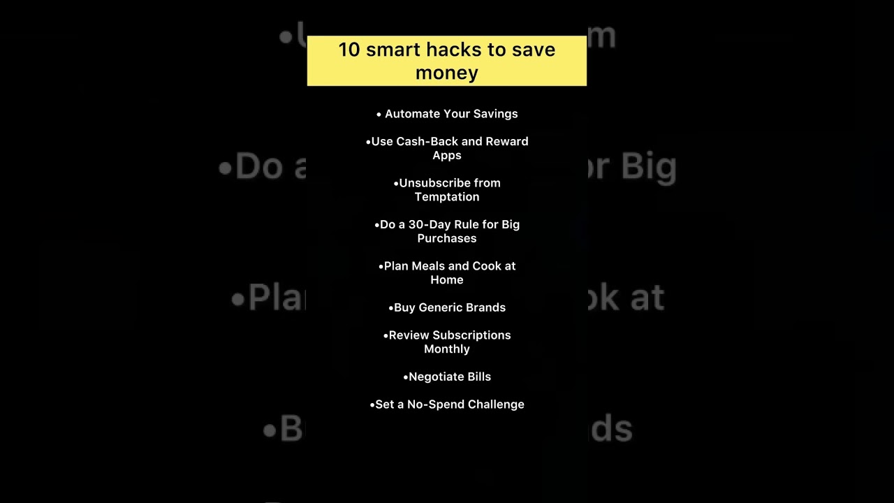 10 Smart Hacks To Save Money 