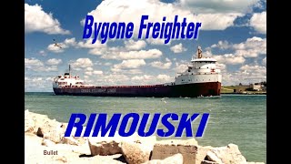 Up Close passage of the Bygone lakeboat Rimouski through the Soo Locks in 1992 camcorder video