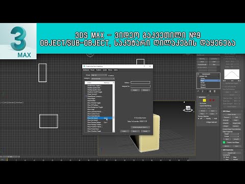 3Ds Max ვიდეოგაკვეთილი #9 - Object/Sub-Object, საკუთარი ღილაკების დაყენება